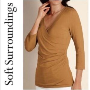 Soft Surroundings Pima Cotton Alyssa surplice top